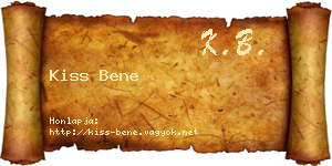 Kiss Bene névjegykártya